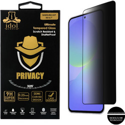 IDOL 1991 PRIVACY ANTISPY TEMPERED GLASS SAMSUNG A37 5G A376 6.7in 9H 0.25mm SEMI CURVED FULL GLUE BLACK IDOL 1991