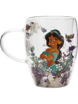 Disney Princess Jasmine floral decorative glass mug