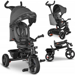 Lionelo Haari 4 In 1 Τρίκυκλο Ποδήλατο με Σκίαστρο & Χειρολαβή για 18+ Μηνών Ανθρακί