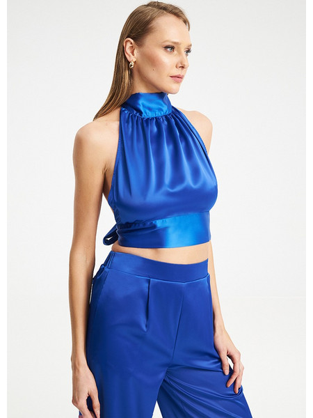 Satin Top με Halter Λαιμό & Δέσιμο NOA TOP