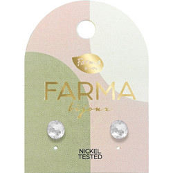 Farma Bijoux Γυναικεία Σκουλαρίκια Καρφωτά από Ορείχαλκο Ασημί με Swarovski BE58C01V
