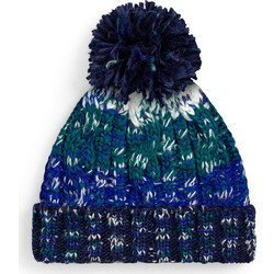 Corkscrew Pom Pom Beanie Beechfield B486 Alpine Blues