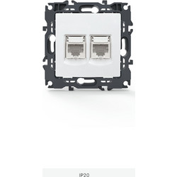 PRIME ΠΡΙΖΑ ΔΙΚΤΥΟΥ 2xRJ45 CAT6 UTP IP20 ΛΕΥΚΗ