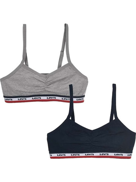 LEVI'S ΣΕΤ 2 ΤΕΜΑΧΙΩΝ BRALETTES ΜΠΛΕ-ΓΚΡΙ ΚΟΡΙΤΣΙ (3665115694901)