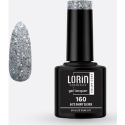 Lorin Gel Lacquer 160 Shiny Silver Glitter Ημιμόνιμο Βερνίκι Νυχιών 8ml