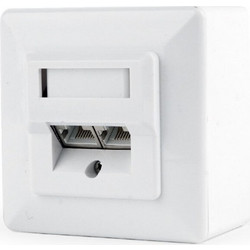 GEMBIRD MWS-2S6-01 CAT6 STP 2-PORT WALL MOUNT FACE PLATE