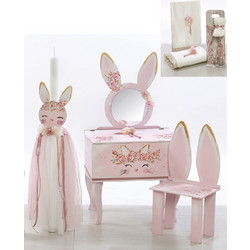 Bellissimo Σετ Βάπτισης με Μπουντουάρ για Κορίτσι Bunny Boudoir ΣΚΒ-2100