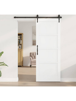 vidaXL Πόρτα Εσωτερική Συρόμενη Ξύλινη Λευκή 78x202cm 42052390