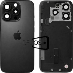 Γνήσιο Πίσω Γυαλί με NFC Flex/Flash & Camera lens για iPhone 16 Pro - Black Titanium