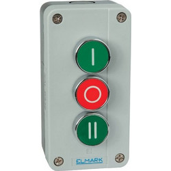 Elmark EL- Διακόπτης Τριών Μπουτόν EL1-BP339/1NO/1NC/1NO/IP65/Πράσινο-Κόκκινο