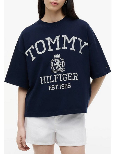 TOMMY HILFIGER VARSITY CREST RLX SS T-SHIRT WW0WW50940-C1G DarkBlue