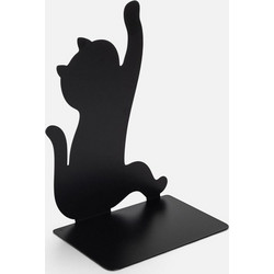 Βιβλιοστάτης Μεταλλικός Μαύρος Γάτα 14x9.5x20cm