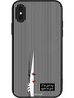 Sonique Stripe Stories Series Θήκη με Σχέδιο «Eye on You» Black (iPhone XS / X)