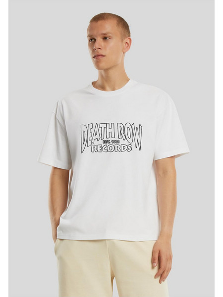 Deathrow Records Logo Loose Tee white