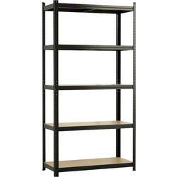 Bulle 610416 Μεταλλική Ραφιέρα 90x40x180 Μαύρη 175kg με 5 Ράφια MDF