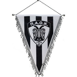 Λάβαρο τριγωνικό με κρόσια 28x25cm ΠΑΟΚ BC