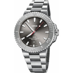 Oris Aquis Date Relief Ανδρικό Ρολόι Αυτόματο με Μεταλλικό Μπρασελέ 0173377894153-0782304PEB