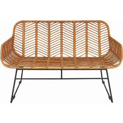 Καναπές-παγκάκι Nextdeco Kalani φυσικό rattan Υ77x112x63εκ