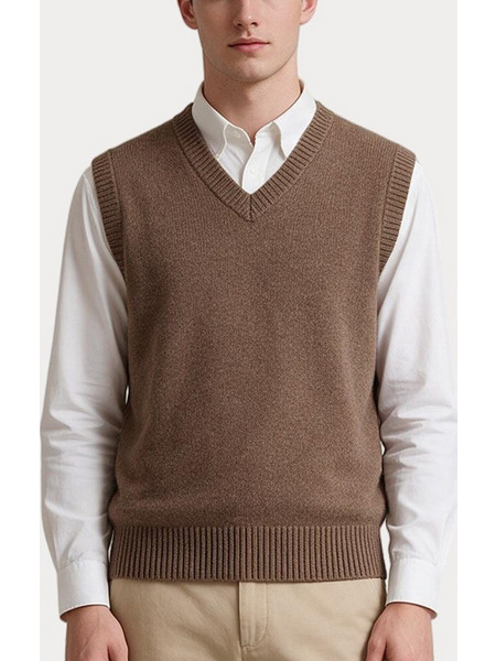 ΠΛΕΚΤΑ BOSTON KNITTING VEST MOCHA BOSTON