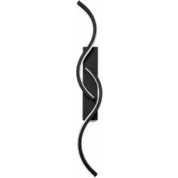 VenCore Zevora Black 6093-20134 - Μοντέρνο Επιτοίχιο Φωτιστικό Απλίκα LED 12W Μαύρο Αλουμίνιο με Ρυθμιζόμενο CCT Λευκό - Ημέρας - Θερμό - Χειρισμός CCT μέσω Διακόπτη On-Off - Μ62 x Π8 x Υ5cm