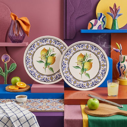Σετ Πιάτα Σερβιρίσματος (6 Τεμάχια) Lemon Garden Hc 666Hac2193 (25,5x25,5x2,5)