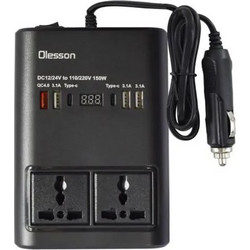 Μετατροπέας Ρεύματος Αυτοκινήτου 150W 12V/24V Σε 110V/220V Με USB Type-C Και 2 Πρίζες