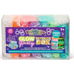 Treasure Box - Glow-In-The-Dark Edition - DIY Bands Jewelry Kit, 7000 Glow Rubber Bands, 2 Happy Looms