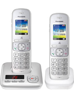 Panasonic KΧ-TGH722GG Ασύρματο Τηλέφωνο Σετ Duo με Ανοιχτή Ακρόαση Ασημί