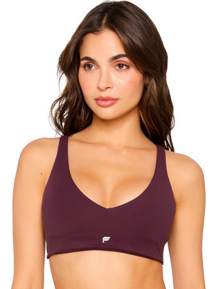 FABLETICS PURELUXE LONGLINE LOW IMPACT BRA FT6044-BA2500631-6942-OXBLOOD Μπορντό