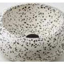 Tema Terrazo Plate Επικαθήμενος Νιπτήρας Μπάνιου Στρογγυλός Πέτρινος 40x15cm Μαύρος Λευκός GRAVELTRZ