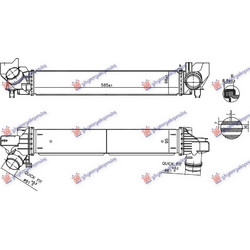 ΨΥΓΕΙΟ INTERCOOLER 2.0 ΒΕΝΖΙΝΗ (585x98x95) για BMW SERIES 2 ACTIVE/GRAN TOURER 2014-2017 (F45/F46
