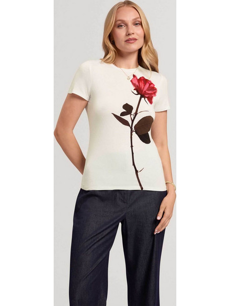 Ted Baker γυναικείο T-shirt με floral print Jeneli - 285672 Εκρού
