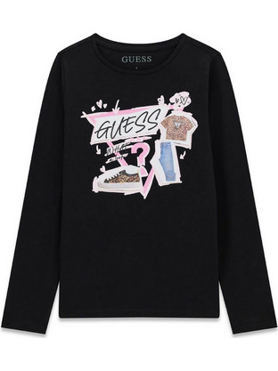 Guess Παιδικό T-Shirt Μακρυμάνικο Μαύρο J6YI01K3664-JBLK