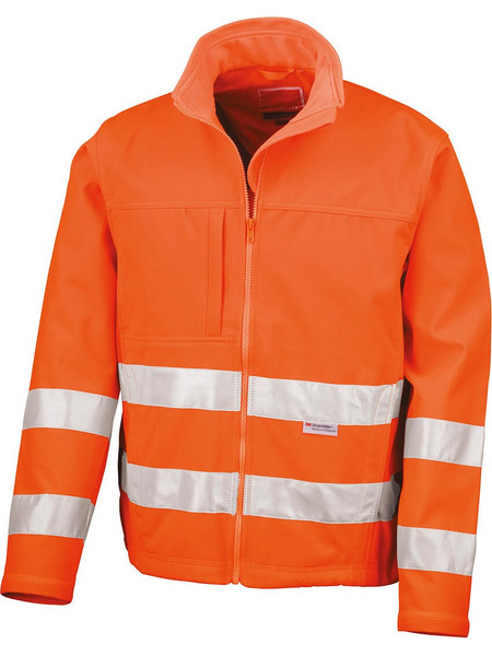 Αδιάβροχο μπουφάν Hi-Vis Softshell Jacket με αναπνεύσιμη κατασκευή R117 Result Fluorescent Orange