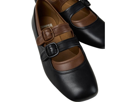 Camper Casi Myra Γυναικείες Δερμάτινες Μπαλαρίνες - Black - BLACK