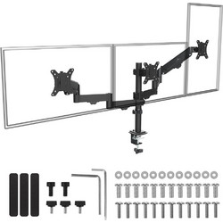 Βάση Monitor Maclean 3 x mount, gas spring, 17"-27" 2-8kg, Black, MC-137