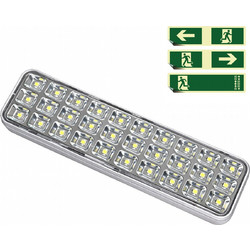 VenCore 6094-10003 - Emergency Light with Batteries - Φωτιστικό Ασφαλείας - Σήμανσης EXIT 230 Volt 3 Watt με Μπαταρία 1200 mAh - 3 Διαφορετικά Αυτοκόλ