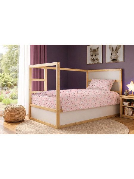 Πάπλωμα Εμπριμέ kids Rabbit Garden 585 160X240 Pink 100% Cotton