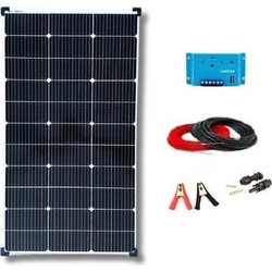 Ηλιακός Φορτιστής Μπαταρίας 100W - 12V - 4,2A με Ρυθμιστή Φόρτισης 15Α, θύρα USB, καλώδιο 4μ. και Κροκοδειλάκια