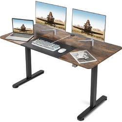 Costway Ηλεκτρικό Γραφείο Ρυθμιζόμενο Καφέ 140x70cm JV10677DE-CF