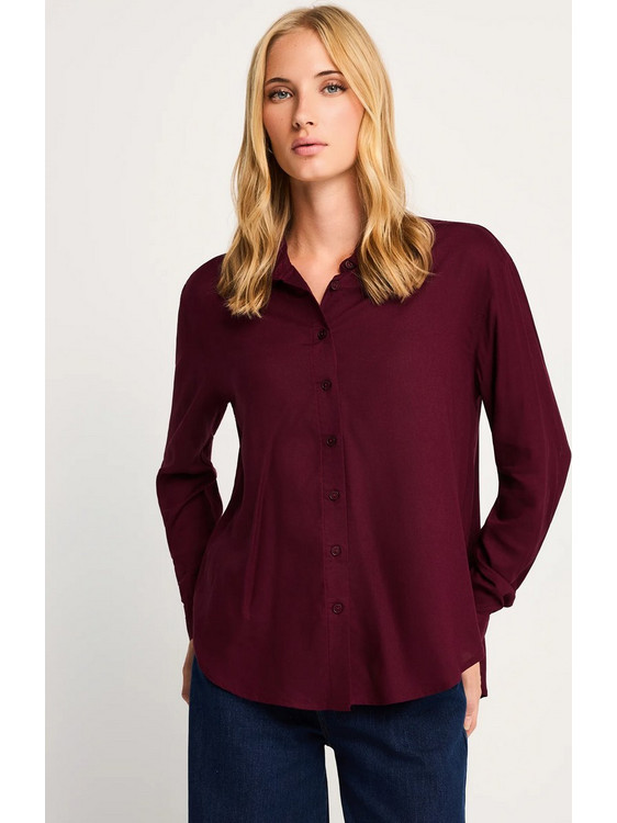 Funky Buddha Basic Γυναικείο Πουκάμισο Μωβ FBL014-100-05