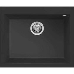 Elleci Quadra 110 Ένθετος Νεροχύτης Γρανίτη Nero 61x51.5cm