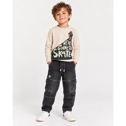 Παντελόνι τζιν cargo για αγόρι Boboli-534024-BLACK
