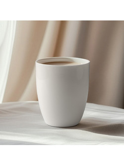 Beauty Home Κούπα πορσελάνης χωρίς χερούλι Sensations Art 7708 350ml Λευκό