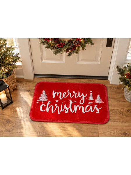 ΧΑΛΙ ΕΙΣΟΔΟΥ MERRY CHRISTMAS 40x60 εκ.WHITE