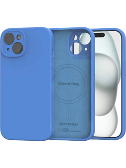 Spacecase Silicone Mag Case Θήκη με MagSafe Blue (iPhone 15)