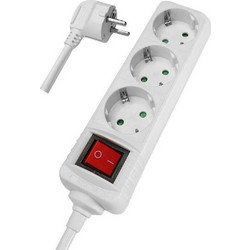 POWERTECH πολύπριζο PT-873, 3x schuko, 16A, 1.5m, λευκό
