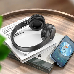 Hoco W41 Charm Ενσύρματα & Ασύρματα Bluetooth Ακουστικά On Ear Μαύρα