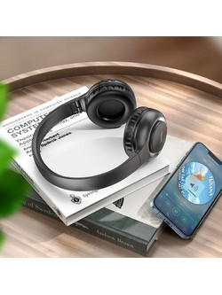 Hoco W41 Charm Ενσύρματα & Ασύρματα Bluetooth Ακουστικά On Ear Μαύρα