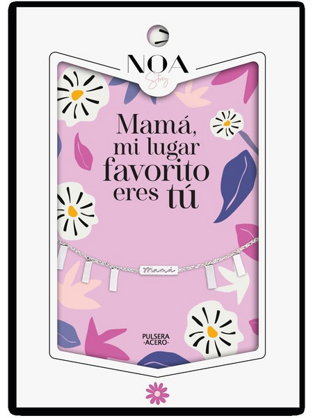 Pulsera Mama acero plateado - Mama Mi Lugar Favorito Eres Tu